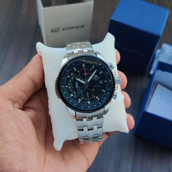 Edifice EF-558 Silver & Black first copy watches in india