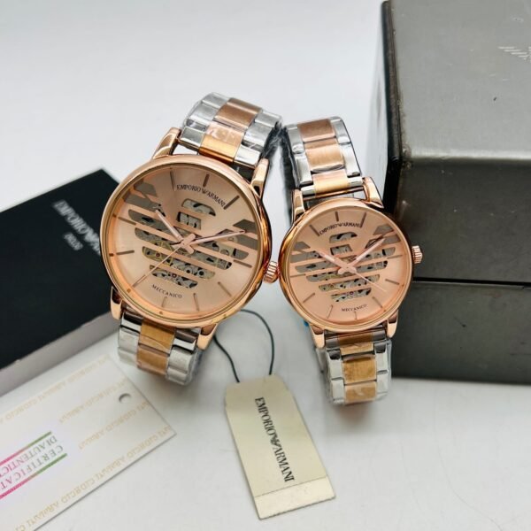 Armani Meccanico Silver & Rosegold Couples first copy watches in india