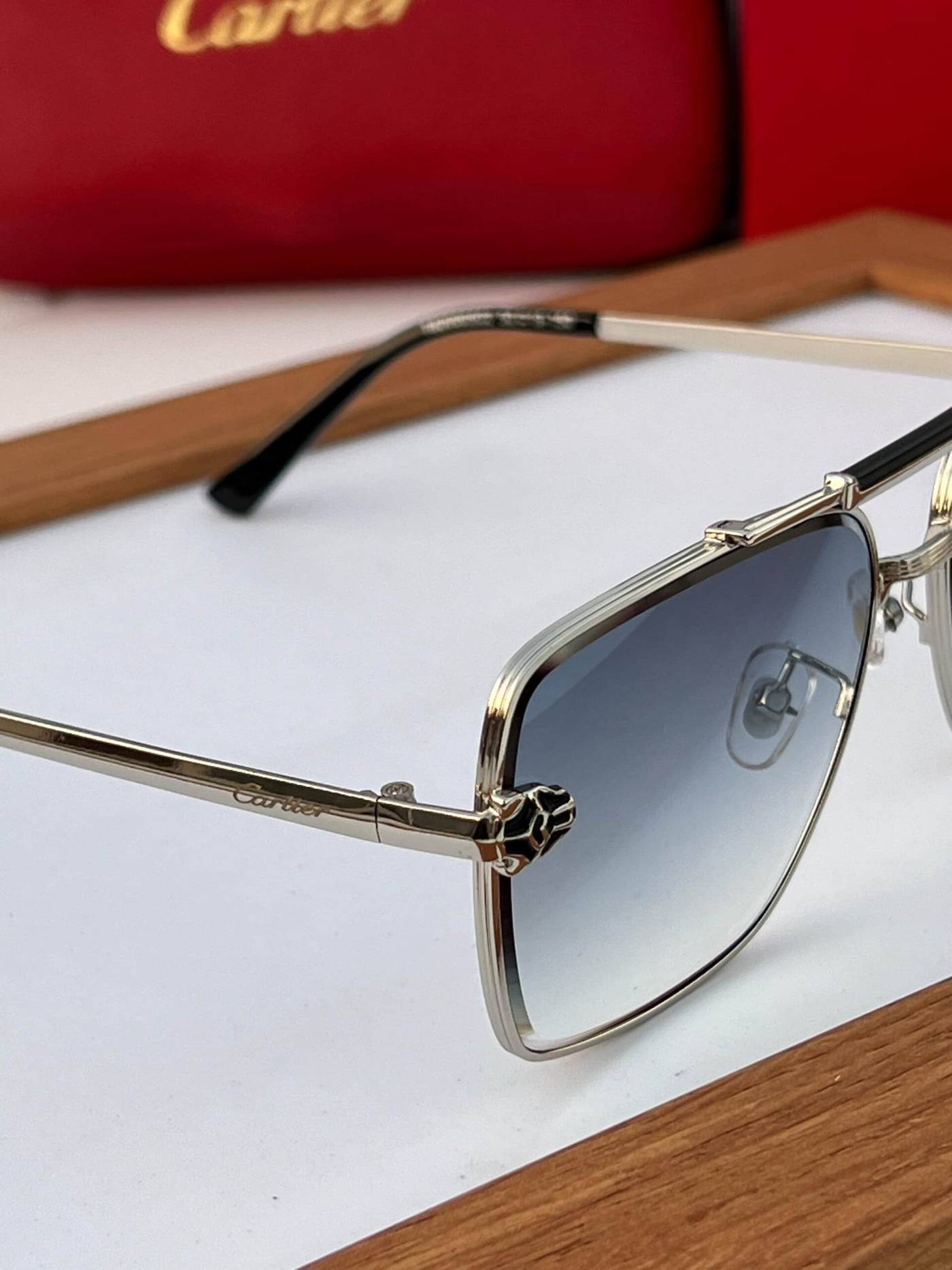 Cartier Sunglass 502 silver blue