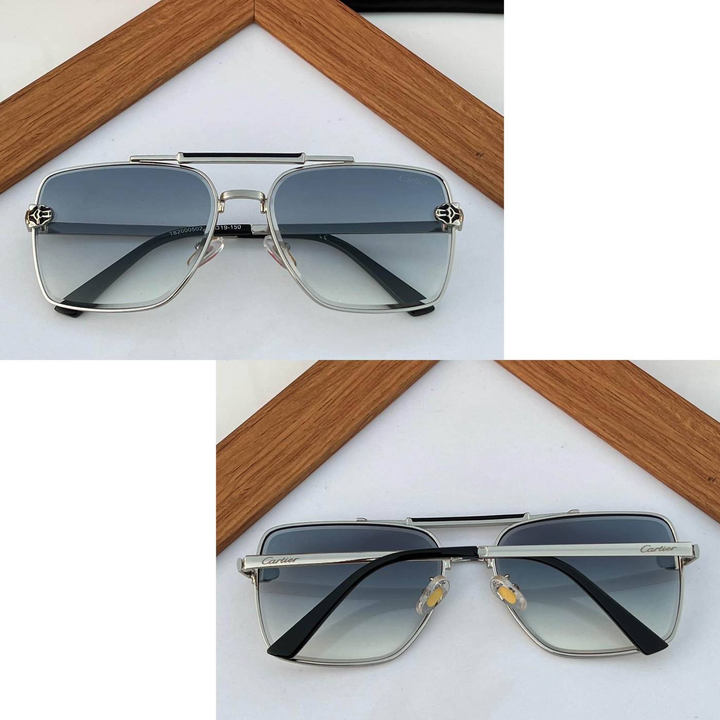 Cartier Sunglass 502 silver blue